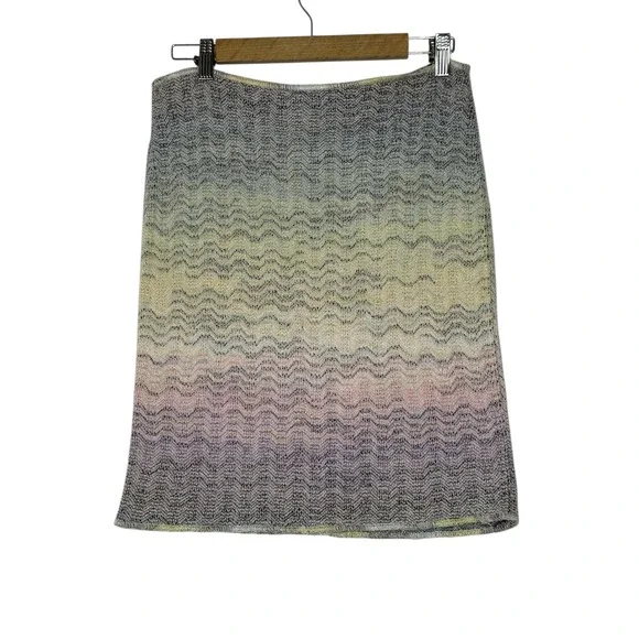 Missoni Womens Pencil Skirt 42 (Medium) Knit Zig Zag Ombre Stretch Vintage - Picture 4 of 9